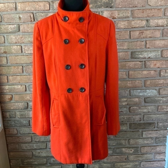 Old Navy Jackets & Blazers - Old Navy Red Pea Coat Large EUC (Has been dry cleaned)